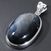 ブルー ピーターサイト 8A グレード シルバー ペンダントトップ