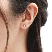 K10YG ピアス 2点セット シトリン ジルコニア 2点セット 美品 K10