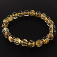 9mm 19cm 最高級 10A タイチンルチルクォーツ ブレスレット