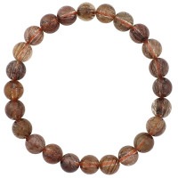 7.5mm 17.5cm ミックスルチルクォーツ ブレスレット メンズM