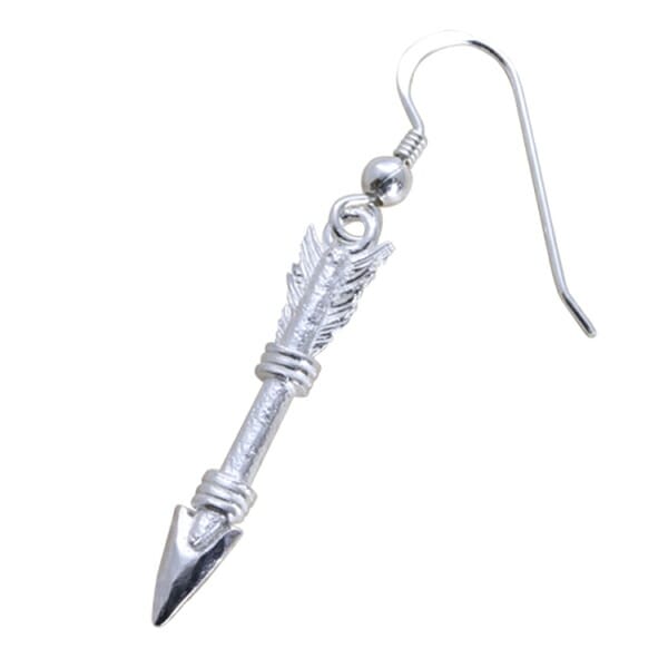 龍頭 生矢 ピアス 1P 片耳用 フック 白仕上げ メンズ シルバー