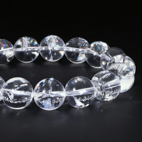 ヒマラヤ 天然 レインボークォーツ 虹入り水晶 ブレスレット 12mm 18cm