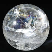 虹入り 水晶 丸玉 約42mm 穴なし 天然石 パワーストーン スフィア 水晶