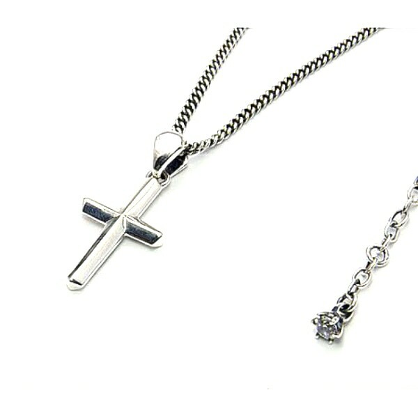 SAINTS セインツ シンプルエッジクロスネックレス シルバー(チェーン 