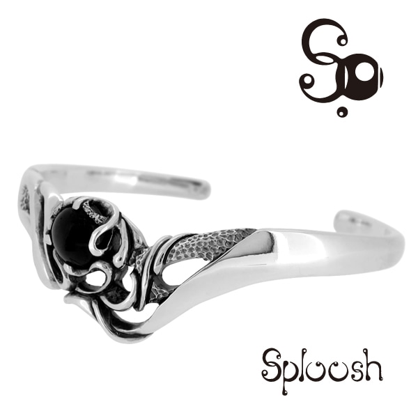 Sploosh BR-8 ブラックスター シルバーバングル ブレスレット 天然石 