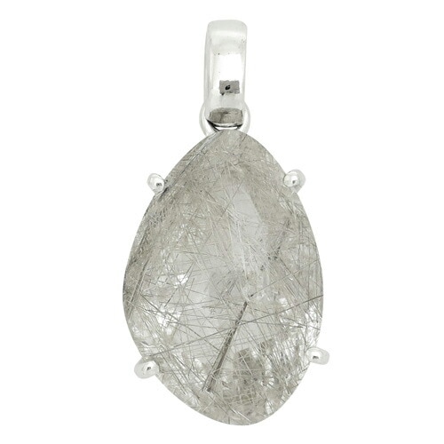カット シルバールチルクォーツ シルバーペンダントトップ 天然石