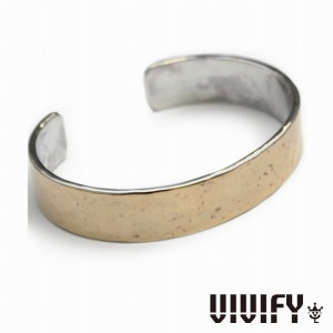 VIVIFY ビビファイ アクセサリー ブレスレット バングル シルバー ゴールド 槌目 Hallmarks K10Gold Wide Bangle|メンズアクセサリー