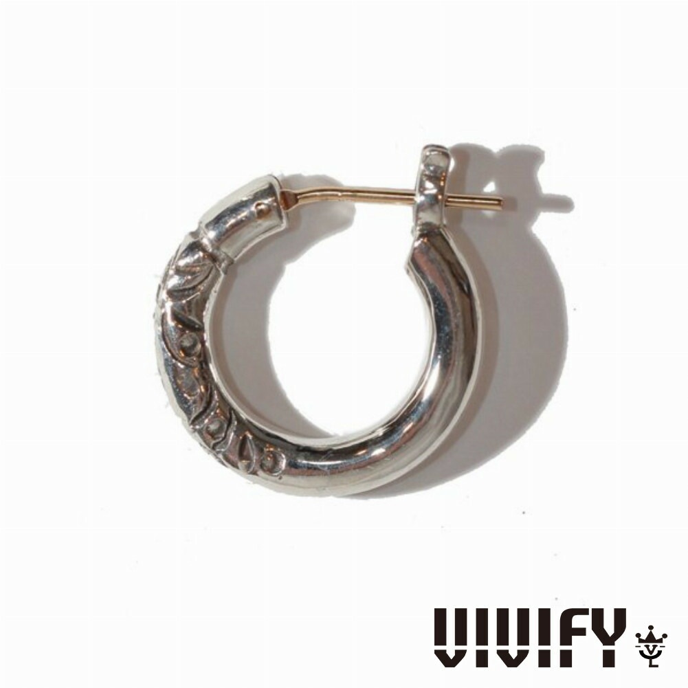 vivify シルバー フープピアス 彫刻模様入り vivify シルバー フープピアス 彫刻模様入り