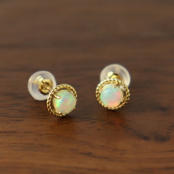 K18 エチオピア産 オパール ピアス 2P 両耳用 18金 18k ゴールド 