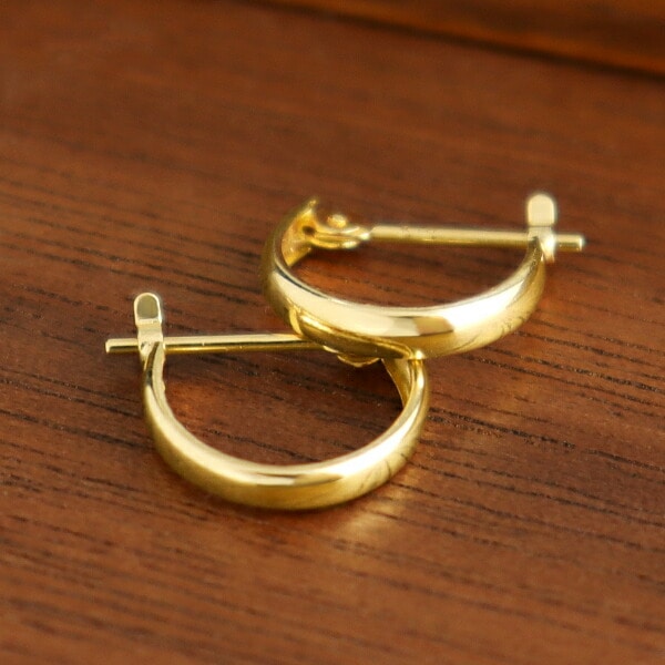 K18 ゴールド フープ ピアス 2P 両耳用 2mm×10mm 18金 18k フープ