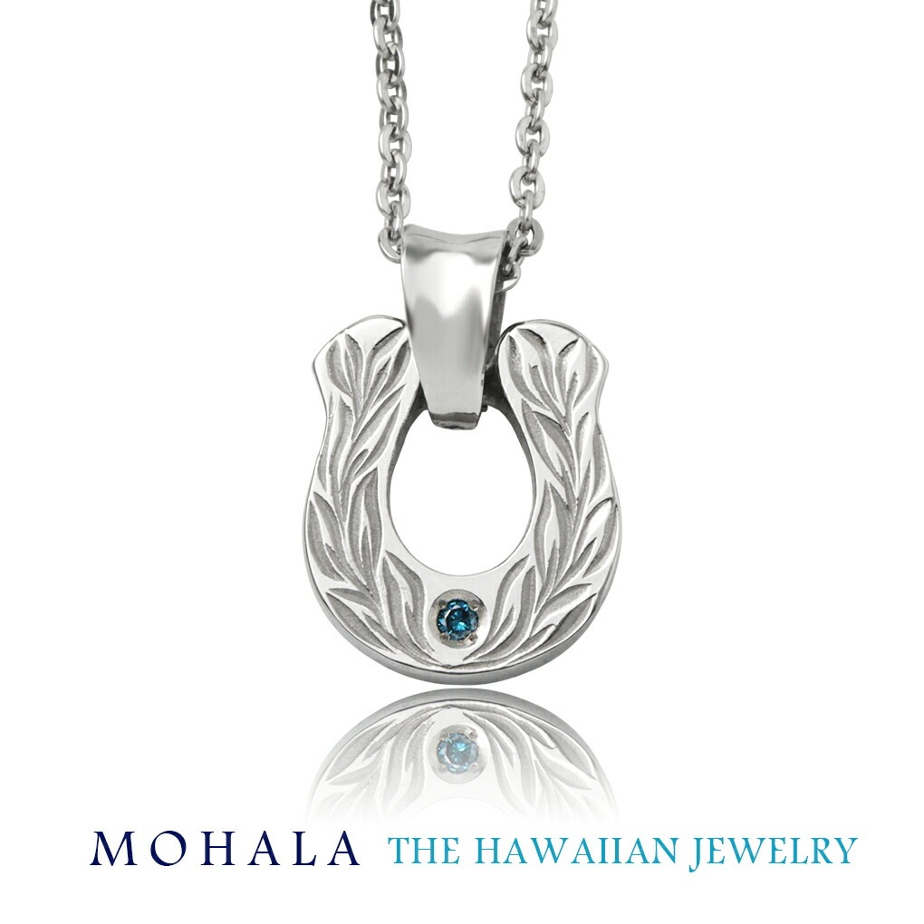 MOHALA モハラ ステンレス ハワイアンジュエリー マイレ リーフ ブルー 