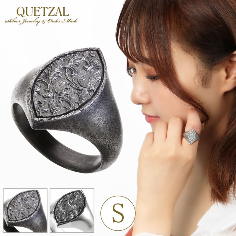 Quetzal スクロールシグネットリング 指輪　15号 Quetzal スクロール シグネットリング マーキス S 5号～15号 指輪