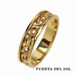 PUERTA DEL SOL 18KYG スクロール リング(5号〜21号) イエローゴールド K18 18金 ユニセックス ゴールドアクセサリー 指輪 メンズリング レディースリング 人気 ブランド