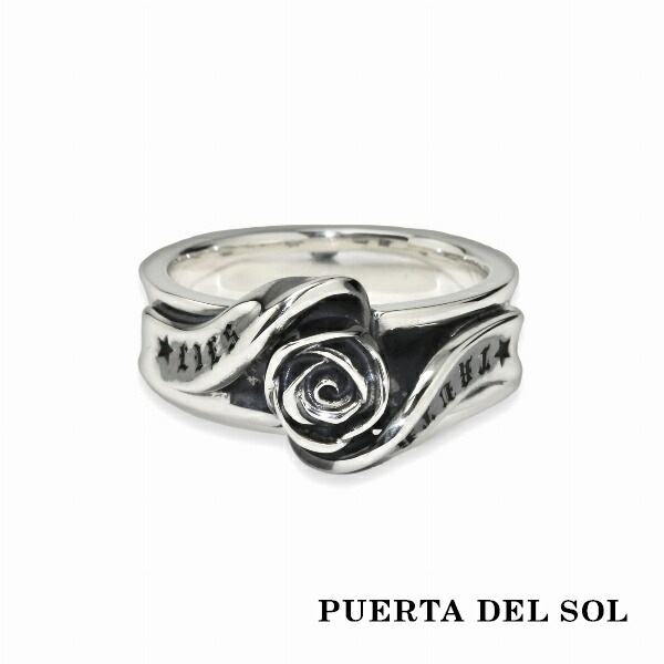 PUERTA DEL SOL リボン バラ 薔薇 ローズ リング(7号～23号) シルバー
