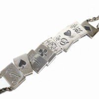 【シルバー950】ブリタニアシルバー　ブレスウォッチ PUERTA DEL SOL トランプ フォアスーツ ブレスレット シルバー950 ユニ