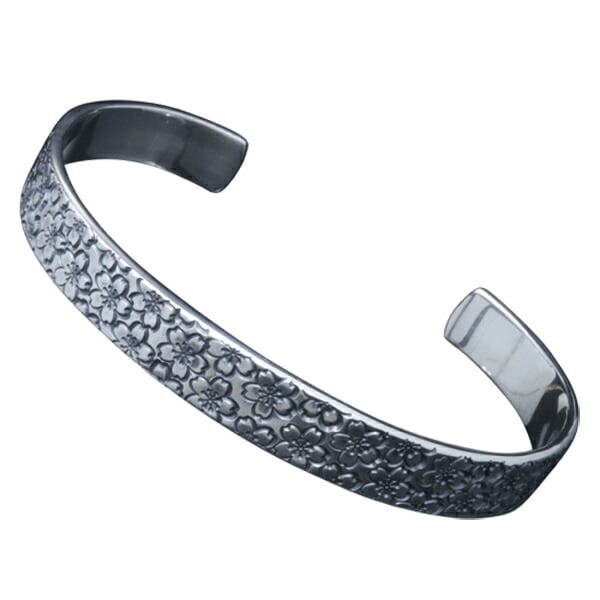 シルバー ブレス バングル ハンドメイド 平打ち Mサイズ ノーブランド