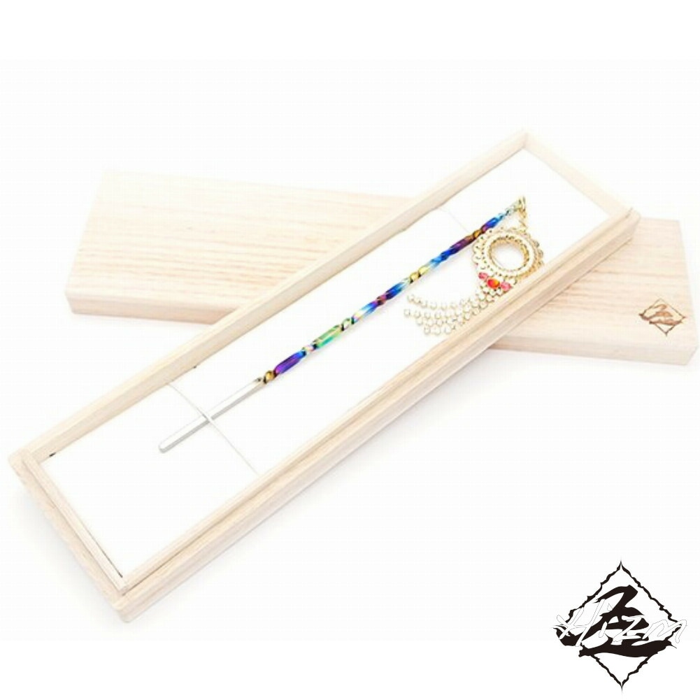 Hizm チタン製 簪 夏祭り 飾り色 赤×紅 純チタン 簪 ダイヤレーン2種