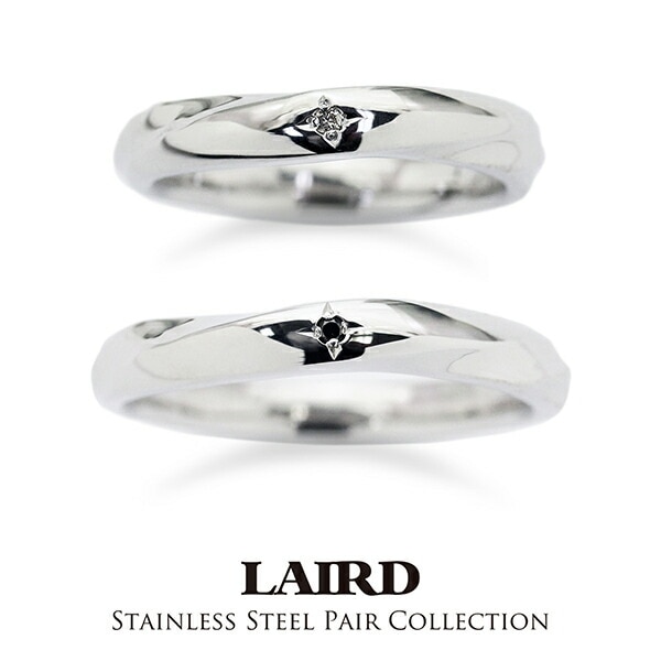 ペアリング ステンレス ダイヤモンド レアド 金属アレルギー対応 LAIRD レアド 天然 ダイヤモンド ツイスト ステンレス ペア