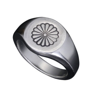 龍頭 菊 印台 リング 10〜27号 指輪 花 メンズ シルバー シルバーリング メンズリング シルバー950 男性 彼氏 伝統技法 ギフト 人気 おしゃれ ブランド