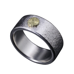 龍頭 岩石 菊 平打ち リング 12〜27号 指輪 花 メンズ シルバー シルバーリング メンズリング シルバー950 男性 彼氏 伝統技法 ギフト 人気 おしゃれ ブランド