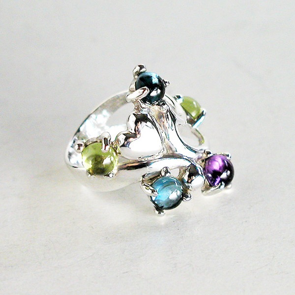Give Me a Wing 5石 リング 7~18号 指輪 レディース シルバー925