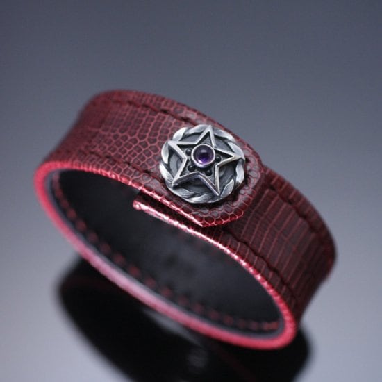 龍頭 霰星 ツイスト レザーブレスレット 革ブレスレット メンズ