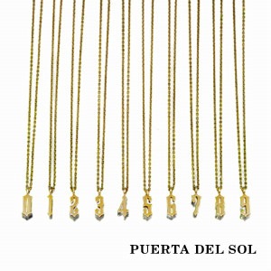 PUERTA DEL SOL お守り 選べる 数字 パーソナル ナンバー ネックレス(チェーン付き) イエローゴールド K18 18金 ユニセックス ゴールドアクセサリー チェーン付き 首飾り 人気 