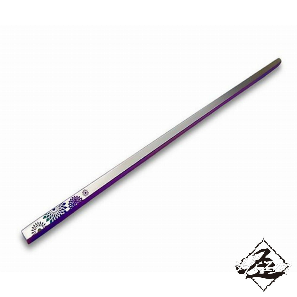 Hizm チタン製 角簪 カテドラル 宵闇色 紫×青 純チタン 簪 15-18cm 軸