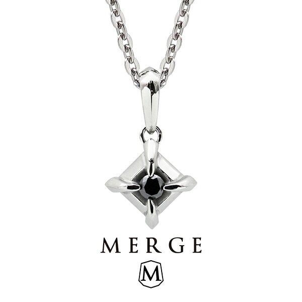マージ ステンレス ネックレス チェーン メンズ おしゃれ ギフト MERGE マージ ステンレス ブラックダイヤモンド ネックレス