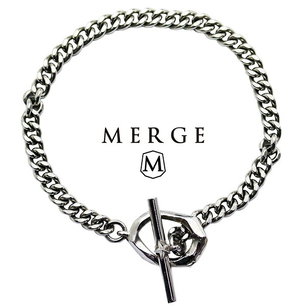 MERGE マージ ステンレス 槌目 マンテル 喜平チェーン ブレスレット 