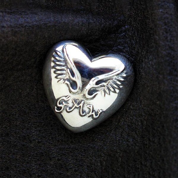 Give Me a Wing ハート型 シルバー コンチョ 大 1個売り バラ