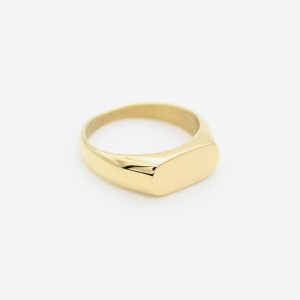 VAYACONDIOS ヴァヤコンディオス ステンレス シグネット リング 17〜21号 ゴールド 金 印台リング 指輪 ステンレスリング サージカルステンレス 金属アレルギー アレルギーフリー 丸 