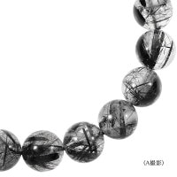 ブラックルチルクォーツ ブレスレット 11mm 18.5cm メンズL レディース