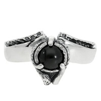 スプルーシュ オニキス 一粒 シルバー リング 9~18号 指輪 メンズ