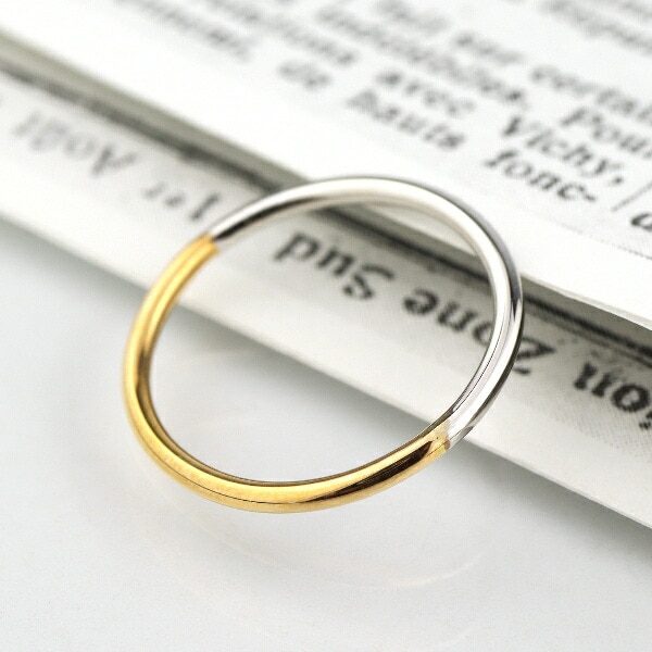 K18ゴールド pt900プラチナ ストライプリング9号 K18ゴールド pt900プラチナ ストライプリング9号