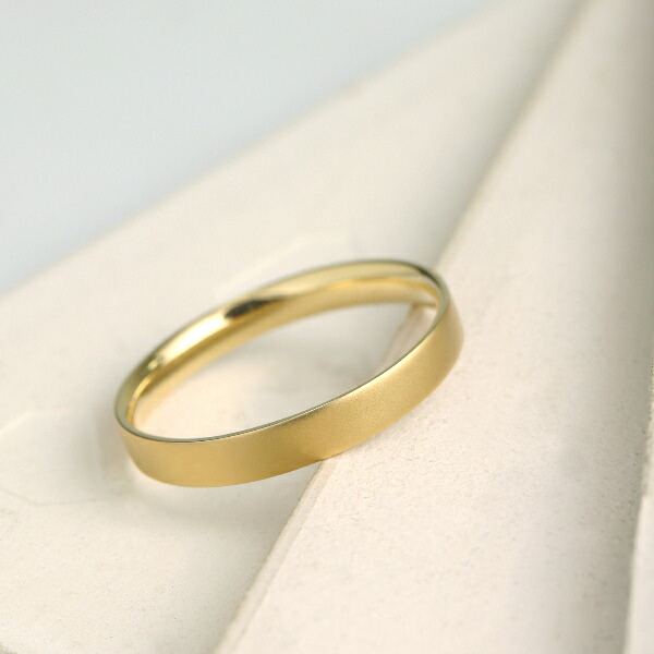 K18 平打ち マット ゴールド リング 指輪 18金 18k つや消し 地金
