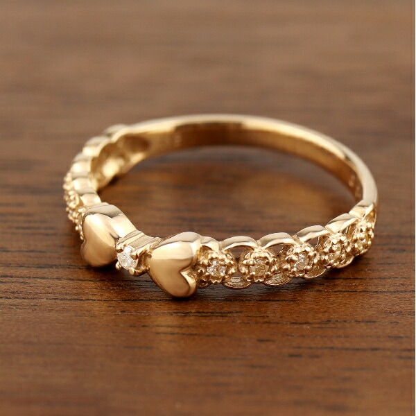 K18 リボン ダイヤモンド ピンクゴールド リング 指輪 18金 18k ピンク 