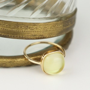 K18 大粒 レモンクォーツ & 透かし シェル リング 貼り合わせ 天然石 18金 18k ゴールド 指輪 貝 華やか 幻想的 透明感 イエロー 黄色 スクエア 個性的 大きめ アクセサリー レディ