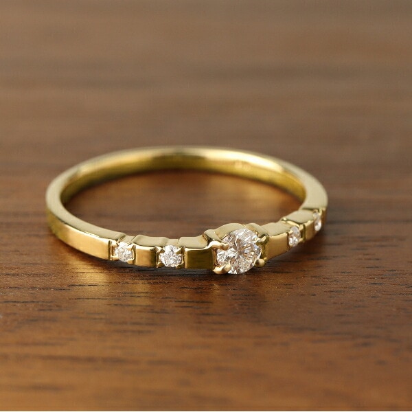 18金天然ダイアモンド付リング