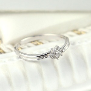 K18 ダイヤモンド フラワー パヴェ リング 18金 18k ホワイトゴールド 指輪 天然 ダイヤ 花 上品 華やか 可愛い 豪華 華奢 フェミニン 定番 エンゲージリング 結婚記念日 アクセサリー