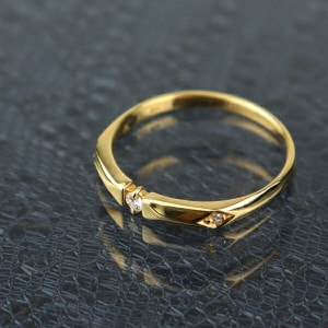 K18 ダイヤモンド スタイリッシュ リング 18金 18k YG ゴールド 指輪 爪留め 彫り留め 天然 ダイヤ シンプル ダイヤモンドリング 華やか 高級感 結婚記念日 婚約指輪 アクセサリー 誕