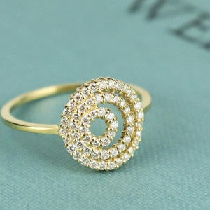 K18 ダイヤモンド サークル リング 指輪 18金 18k ゴールド 天然 ダイヤ パヴェ ダイヤモンドリング 華やか 上品 エレガント シンプル 大人 ジュエリー 結婚記念日 アクセサリー 誕生日