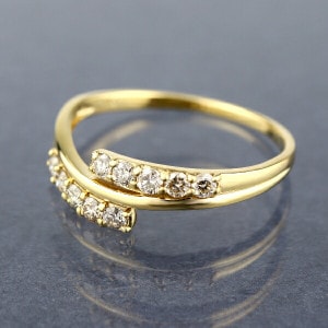 K18 ダイヤモンド ライン リング 指輪 18金 18k ゴールド 天然 ダイヤ 上品 華やか 定番 普段使い デイリー ジュエリー アクセサリー 誕生日 レディース 女性 記念日 ギフト プレゼン