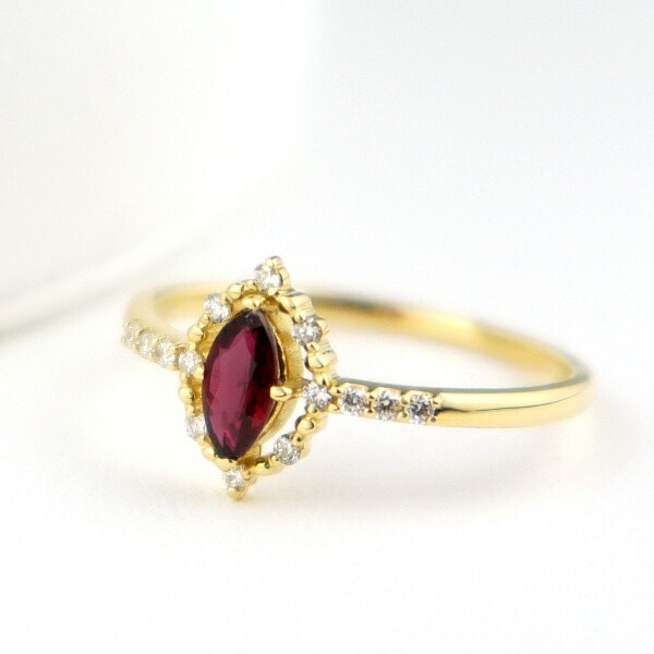 K18 ルビー ダイヤモンド リング 指輪 18金 18k ゴールド 一粒