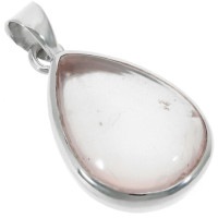 ローズクォーツ シルバー ペンダントトップ ドロップ 雫 チェーンなし