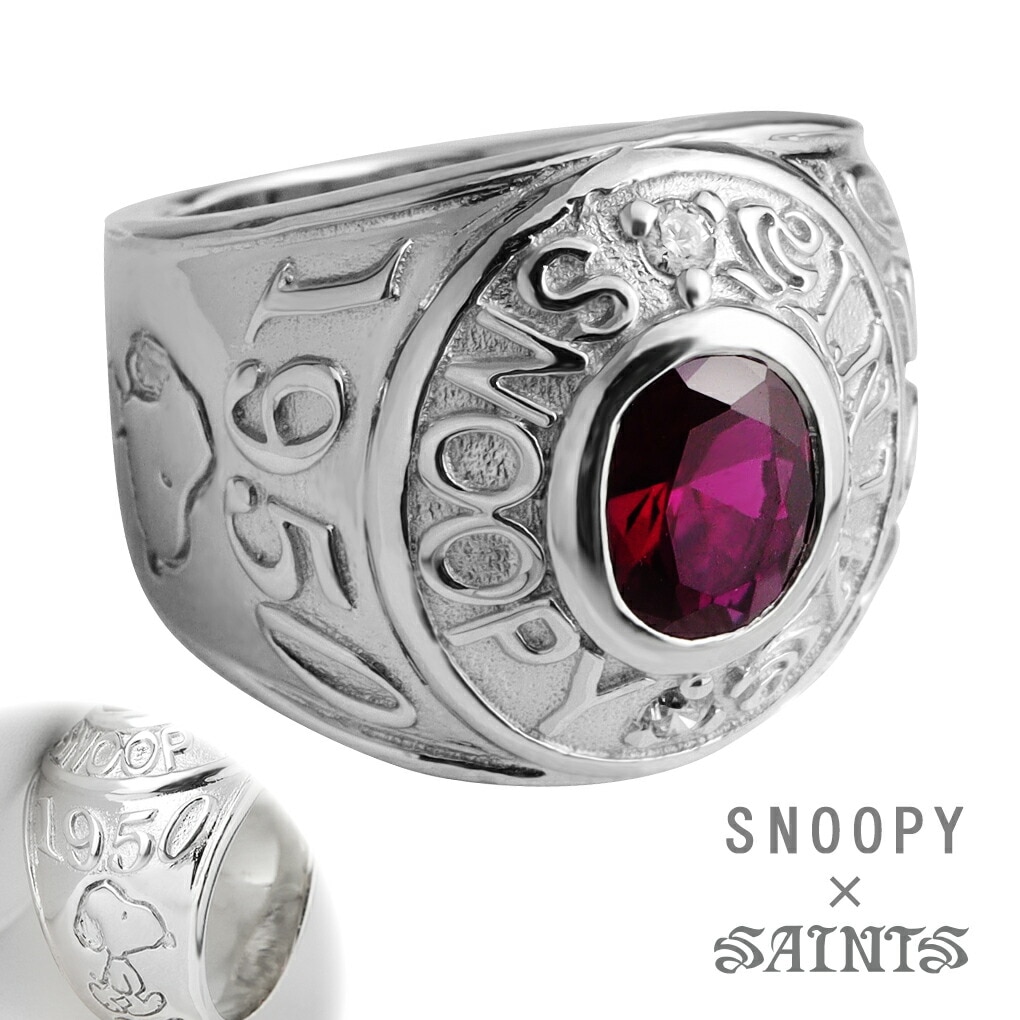 SNOOPY × SAINTS スヌーピー ＆ ウッドストック シルバー リング 指輪