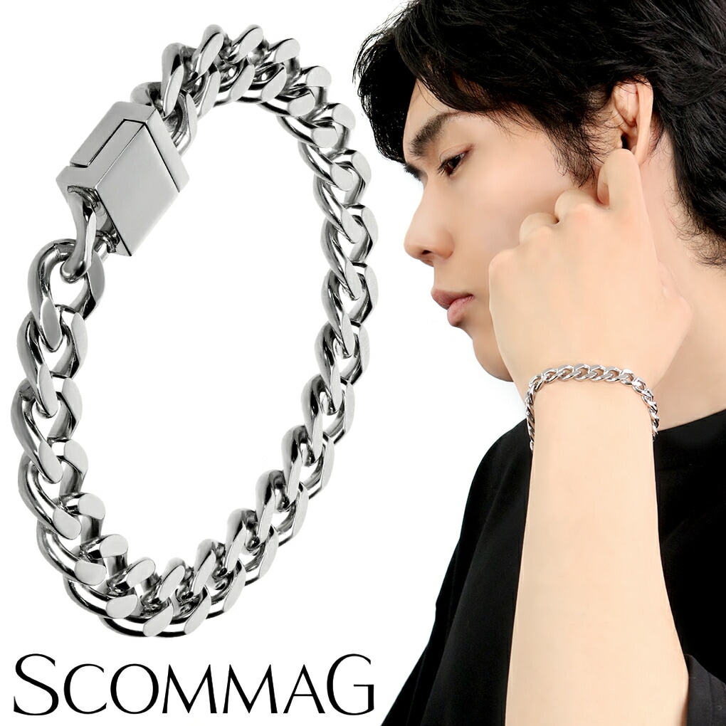 SCOMMAG スムースカーブ ステンレス 喜平 チェーン ブレスレット L