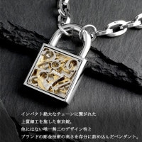 SCOMMAG ナンバー パドロック ステンレス ネックレス (チェーン付き