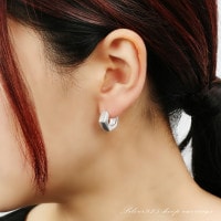 ヘキサゴン フープピアス シルバー925 1P 片耳用 六角形 フープ ピアス