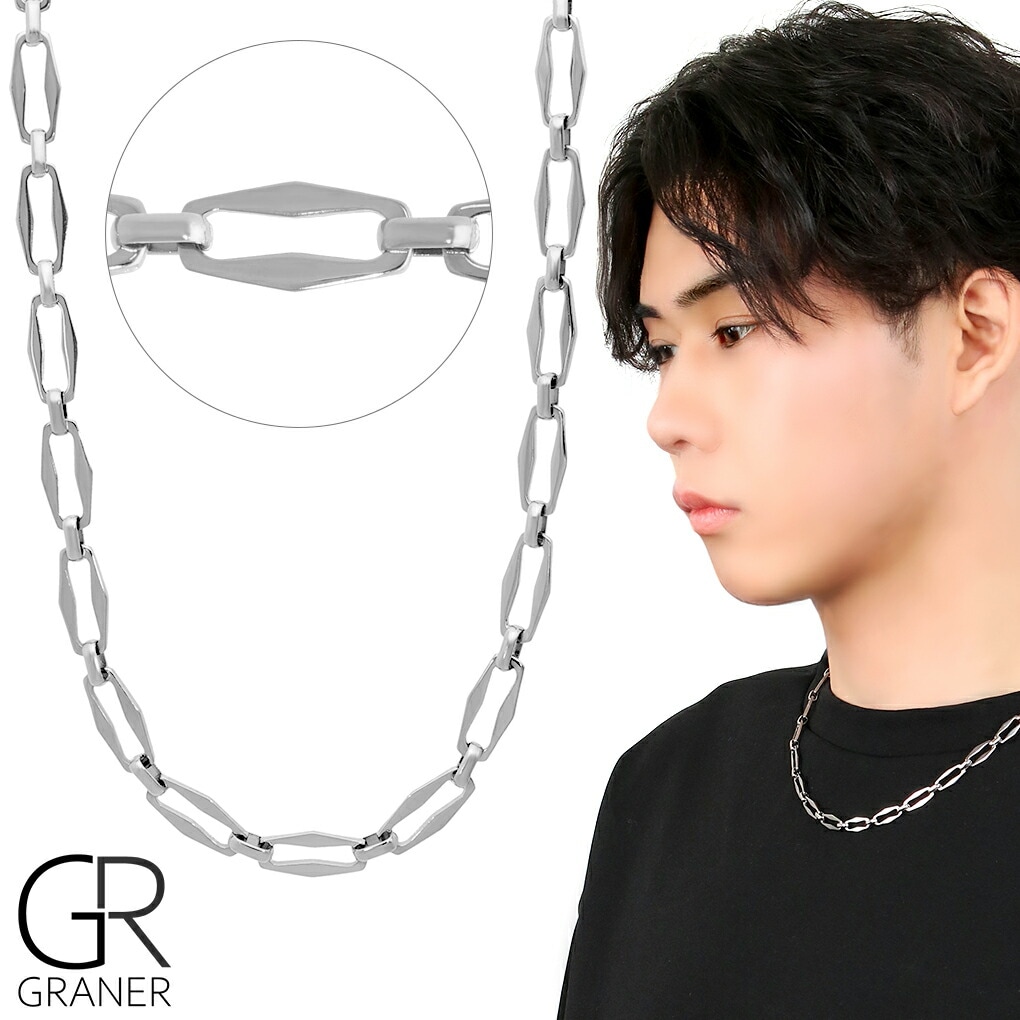 GRANER ステンレス ヘキサゴン チェーン ネックレス ステンレス
